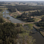 Puerto Quetzal desde el aire: 200 lotes entre árboles nativos y 100 hectáreas de espacios comunes que preservan el paisaje original. Un club de campo donde la naturaleza marca el ritmo y define la identidad del lugar.