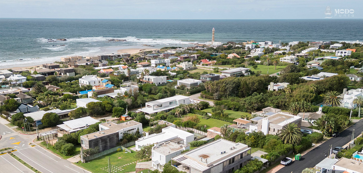 Aerial view of José Ignacio, the most exclusive coastal enclave on Uruguay's Eastern Coast.