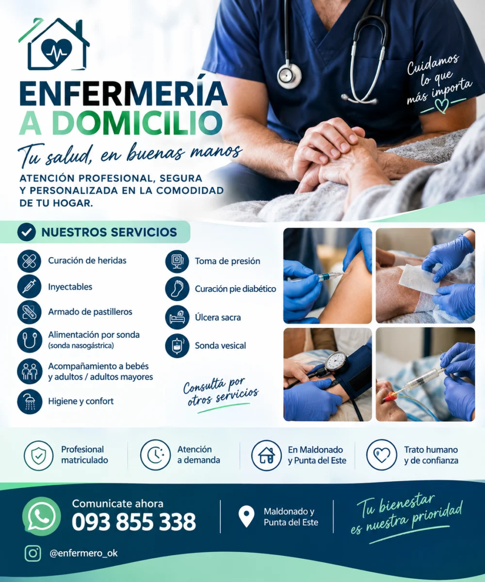 Servicios de enfermería a domicilio profesional e integral